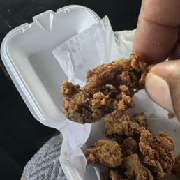 Over fried oysters