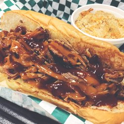 What's Smokin' - Pulled pork (with mustard and sweet bbq sauces) and hashbrown casserole.