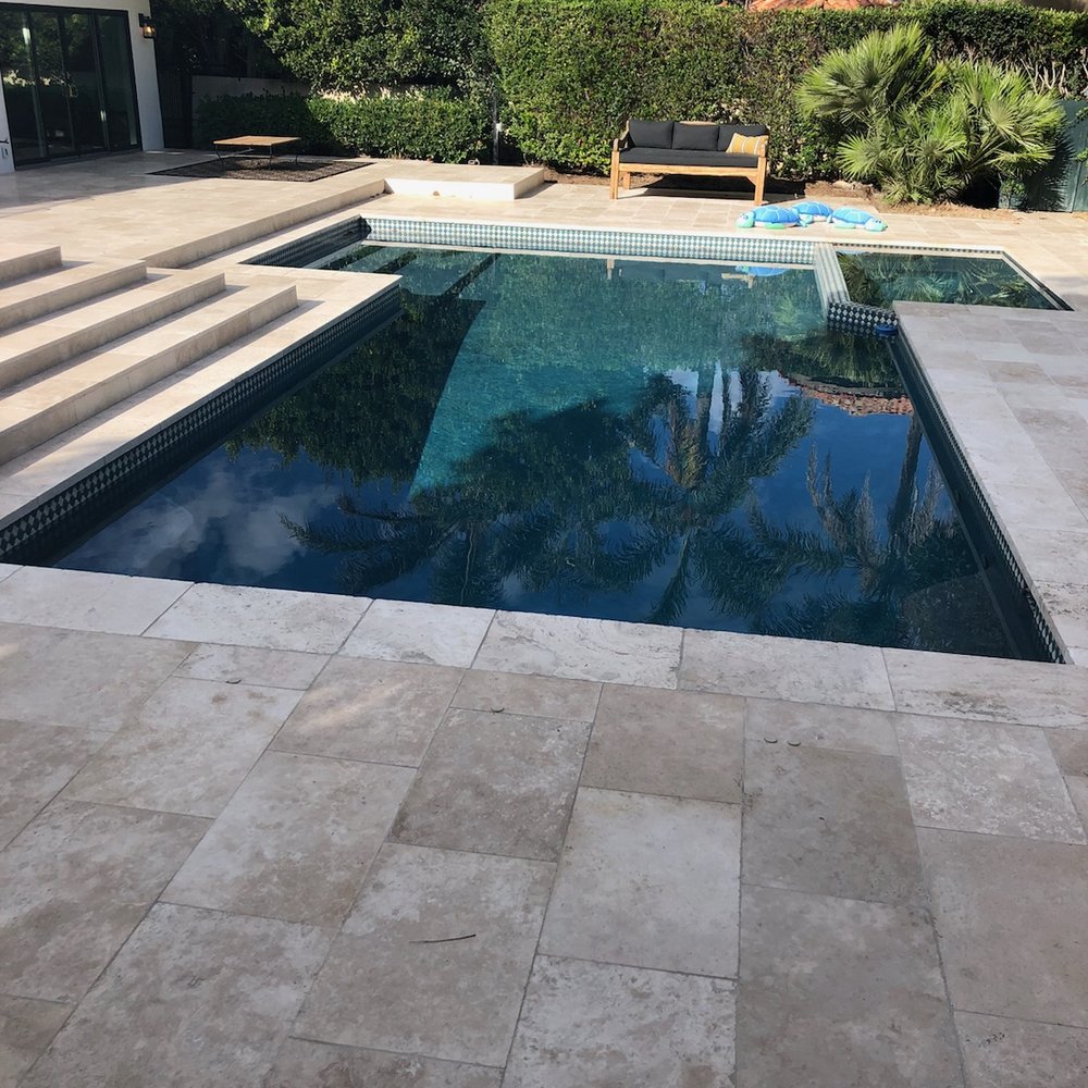 a pool in a backyard a pool in a backyard