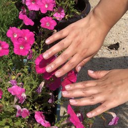 SNS pink glitter nails. SNS pink glitter nails.