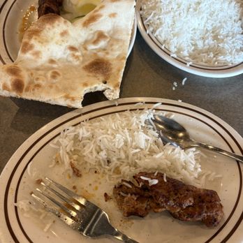 Bundu Khan Kabab House - Simple Goat Seekh Kabab with rice and naans. - Kebab Near Me - Sugar Land, Texas