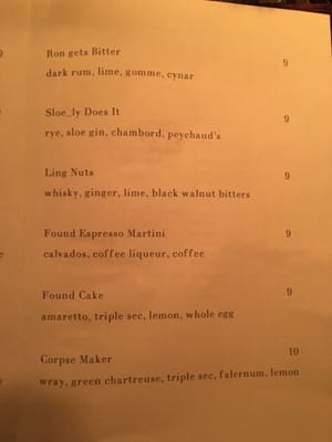 Menu photo 2 Found London, XGL Menu photo 2 Found London, XGL