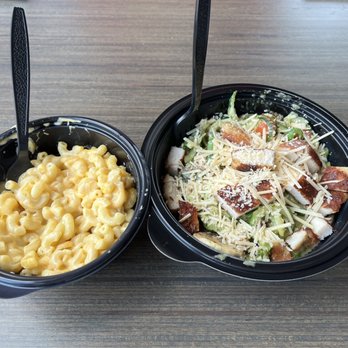 Noodles & Company - Zucchini Pesto Penne Rosa with Parmesan-Crusted Chicken and Wisconsin Mac & Cheese - Salad Near Me - Myrtle Beach, South Carolina