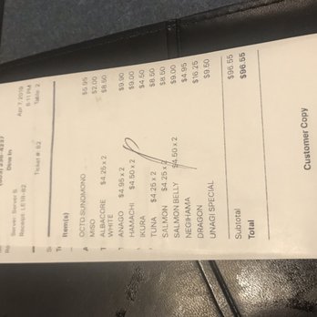 Saburo's - Our bill. Well worth it for a once a month splurge - Japanese Near Me - Portland, Oregon Saburo's - Our bill. Well worth it for a once a month splurge - Japanese Near Me - Portland, Oregon