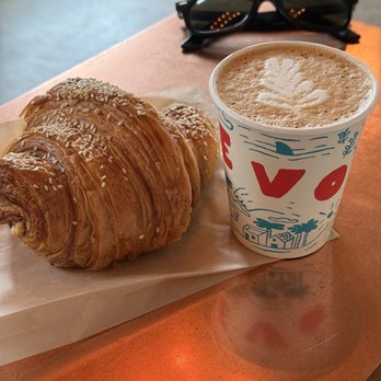 Revolution Roasters - Flat white, ham and cheese croissant - Coffee Roasteries Near Me - Carlsbad, California Revolution Roasters - Flat white, ham and cheese croissant - Coffee Roasteries Near Me - Carlsbad, California