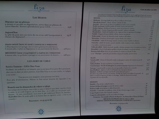 Menu photo 2 Liza Paris, 75 Menu photo 2 Liza Paris, 75
