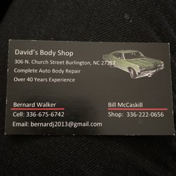 David's Body Shop - Business card
