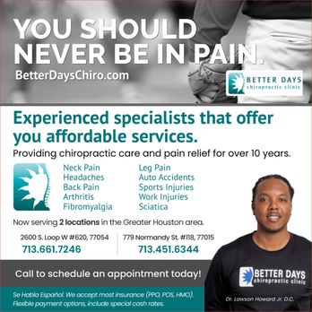 Better Days Chiropractic Clinic - Chiropractors Near Me - Houston, Texas Better Days Chiropractic Clinic - Chiropractors Near Me - Houston, Texas