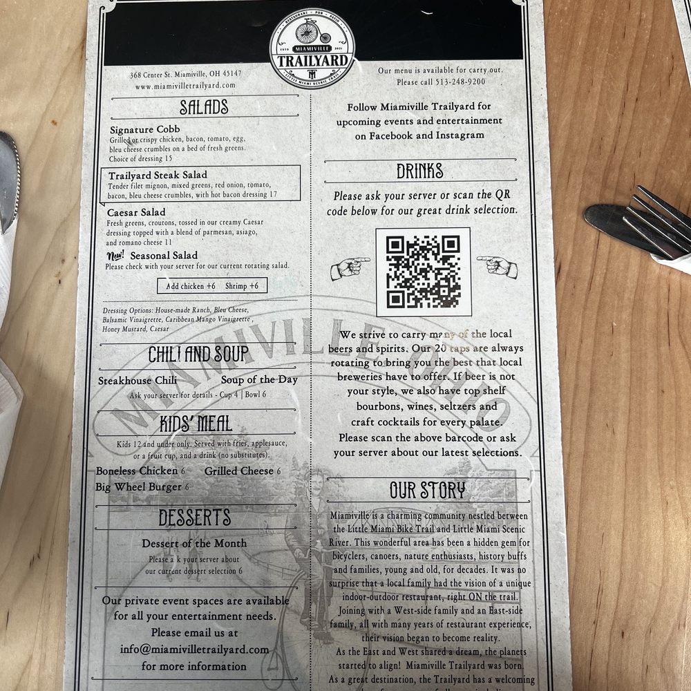 Miamiville Trailyard - Menu back - American Near Me - Miamiville, Ohio Miamiville Trailyard - Menu back - American Near Me - Miamiville, Ohio