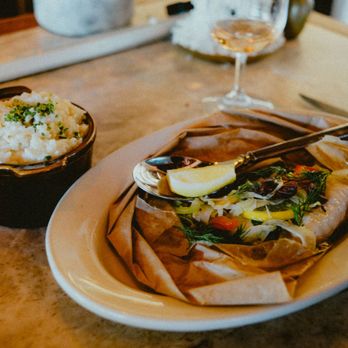Queen's Raw Bar & Grill - Fish baked in paper with rice. So good - Seafood Near Me - Los Angeles, California Queen's Raw Bar & Grill - Fish baked in paper with rice. So good - Seafood Near Me - Los Angeles, California