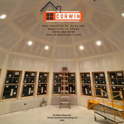 Corwin Drywall Contracting - This was a sunroom/addition with all radius and turns on every corner. And about 20 ft. up in the air. This was a fun project to do.