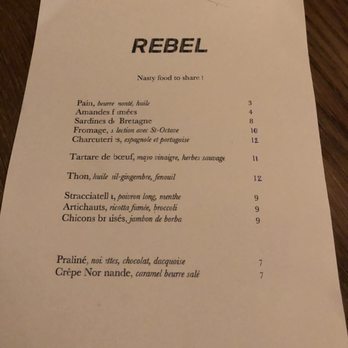 Rebel - La carte à manger - Wine Bars Near Me - Ixelles, BRU Rebel - La carte à manger - Wine Bars Near Me - Ixelles, BRU