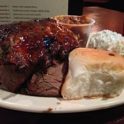 Whole Hog Cafe - Whole Hog Platter: 3 ribs, brisket, pulled pork, with 3 sides of your choice (I have cole slaw baked beans and potato salad)