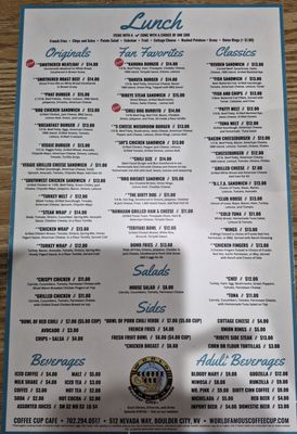 Menu photo 6 The Coffee Cup Boulder City, NV