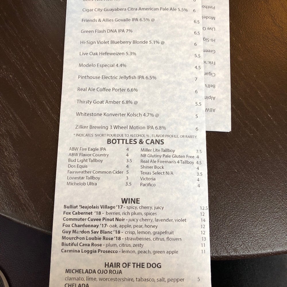 Taco Flats-Clarksville - Beer menu - Cocktail Bars Near Me - Austin, Texas Taco Flats-Clarksville - Beer menu - Cocktail Bars Near Me - Austin, Texas