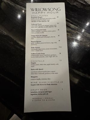 Menu photo 3 Willowsong Washington, DC, DC
