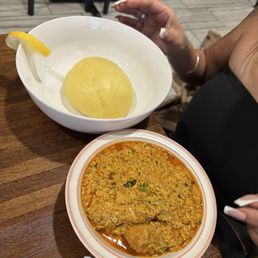 Fufu and egusi soup Fufu and egusi soup
