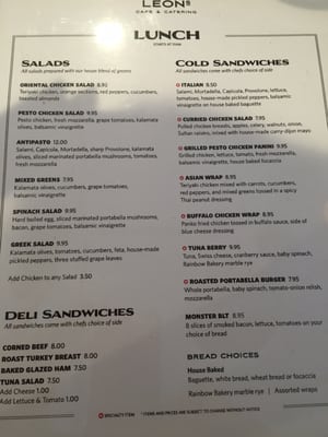 Menu photo 5 Leon's Cafe & Catering Barrington, RI