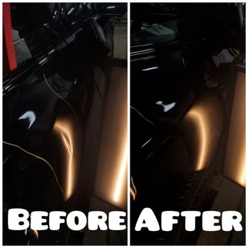 Pao Dent Removal - Bad crease on this door no paint no filler make your appointment today 7176239930 - Mobile Dent Repair Near Me - Georgetown, Texas