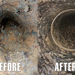 Ciro’s Sewer & Drain service - Hydro Jetting Drain Cleaning. Before and after