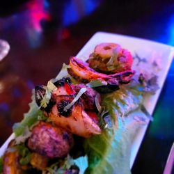 Cardamom Indian cuisine - Achari Mushrooms. Portion a bit skimpy but good flavor