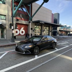 Issaquah Limousine Service - Luxury sedan parked outside Pier 66 in downtown Seattle Alaskan Way