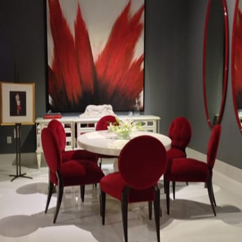 Christopher Guy Chicago - Buffet, table, dining chairs and mirrors are hand carved mahogany finished in white and red lacquers as well as java cafe varnish. - Furniture Stores Near Me - Chicago, Illinois