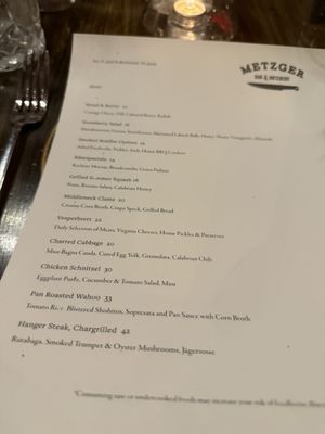 Menu photo 3 Metzger Bar and Butchery Richmond, VA Menu photo 3 Metzger Bar and Butchery Richmond, VA