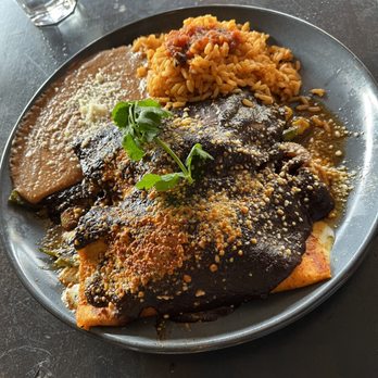 Jackalope Tex Mex & Cantina - Rajas Enchiladas con Mole Boracho - Tex-Mex Near Me - Seattle, Washington