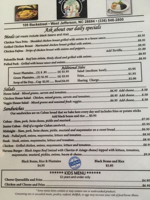 Menu photo 6 Havana Cafe West Jefferson, NC