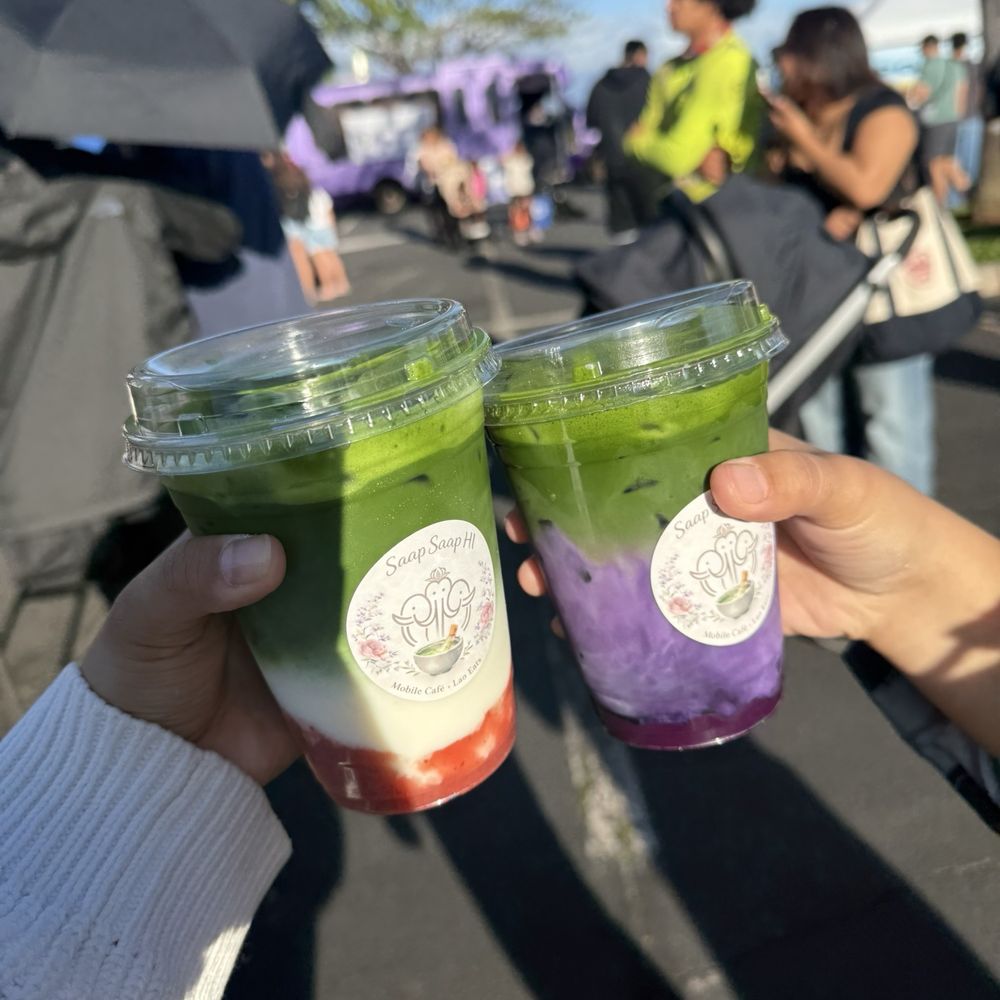 Strawberry matcha and ube matcha Strawberry matcha and ube matcha