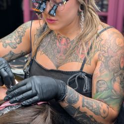 The Beauty Lair - Lead Artist, Samantha Schmidt, preparing her client for Microblading