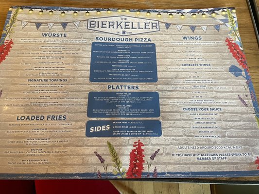 Menu photo 1 The Bierkeller Liverpool, XMS Menu photo 1 The Bierkeller Liverpool, XMS