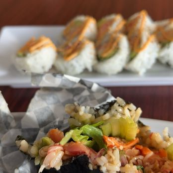 I Fish Poke Bar Thai Kitchen - I Fish Poke Burrito (Salmon, Tuna)  & California Roll - Thai Near Me - Chico, California