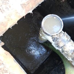 pumping about 1/2 done on the inlet side, pipe still full. refused to poke a stick through the top of the pipe to unclog the main house pumping about 1/2 done on the inlet side, pipe still full. refused to poke a stick through the top of the pipe to unclog the main house