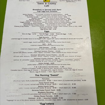 Towne & Country Cafe - Breakfast menu - Breakfast & Brunch Near Me - Egg Harbor Township, New Jersey Towne & Country Cafe - Breakfast menu - Breakfast & Brunch Near Me - Egg Harbor Township, New Jersey