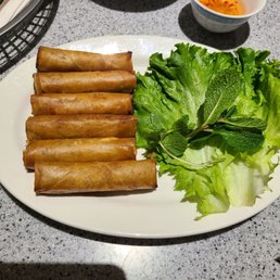 Rice Vermicelli with Egg Rolls