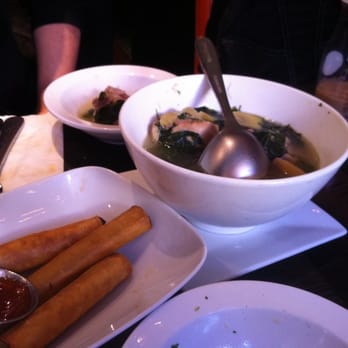 Grill 21 - Lumpiang Shanghai and Sinigang Na Baboy Soup in the background - Filipino Near Me - New York, New York