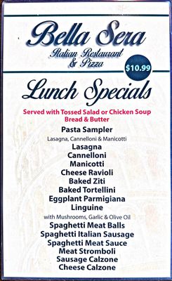 Menu photo 2 Bella Sera Italian Restaurant New Braunfels, TX Menu photo 2 Bella Sera Italian Restaurant New Braunfels, TX