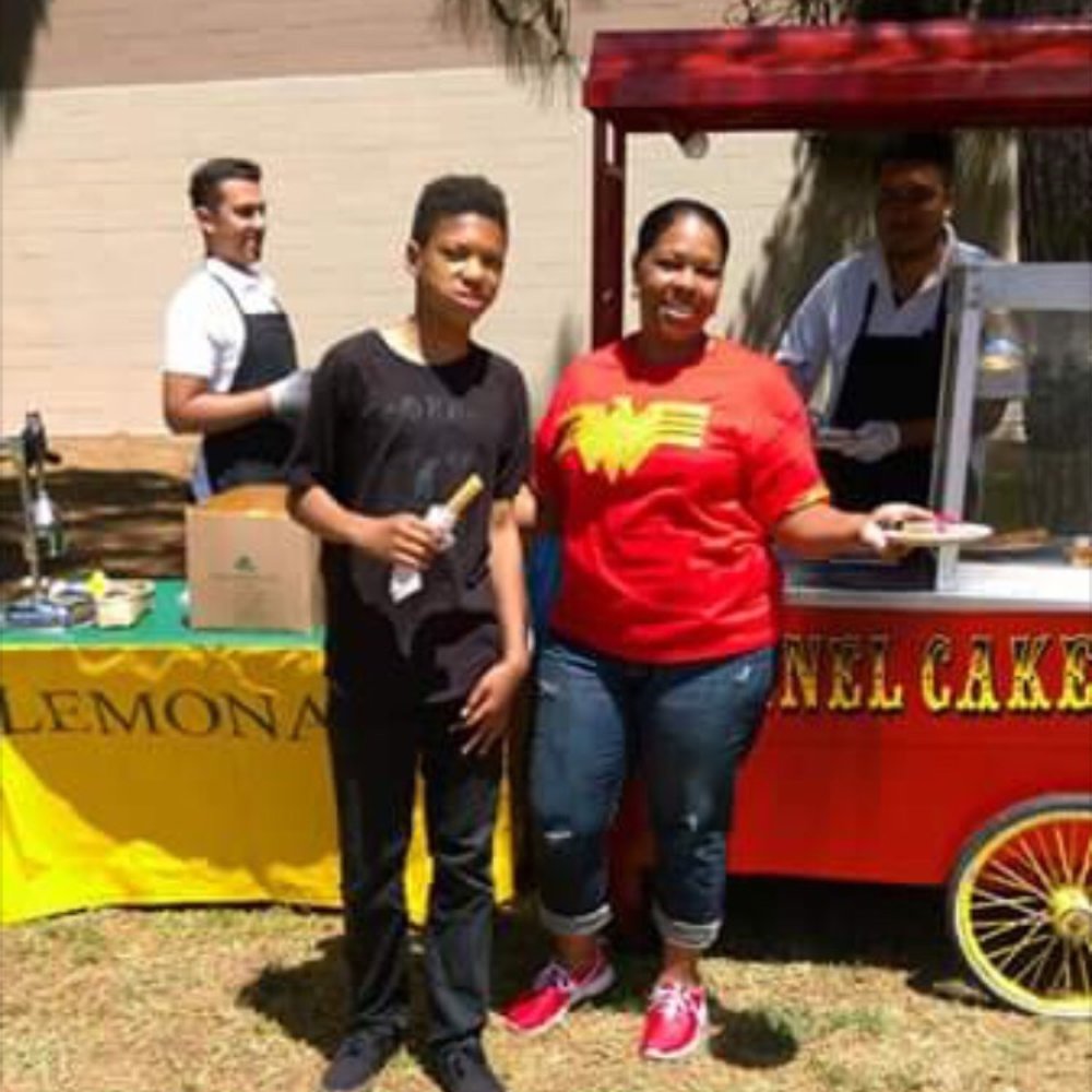 Barts Carts - My son's godmother and god brother enjoying a churro and funnel cake - Party & Event Planning Near Me - INGLEWOOD, California Barts Carts - My son's godmother and god brother enjoying a churro and funnel cake - Party & Event Planning Near Me - INGLEWOOD, California