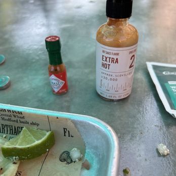 El Vago Cantina - 2 different hot sauces - Mexican Near Me - Lawrence, Massachusetts