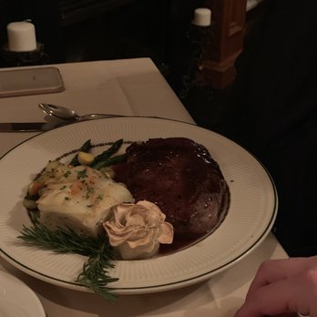 Whispering Pines Restaurant - Ribeye, potatoes, veggiea - Bed & Breakfast Near Me - Norman, Oklahoma