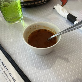 La Bahía Grill - I would call this a spicy seafood broth - a very tasty starter - Mexican Near Me - Champaign, Illinois