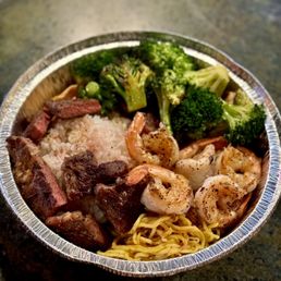 Ribs eye Hibachi Plate shrimp