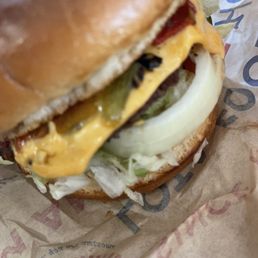 Lotaburger with cheese and green chile