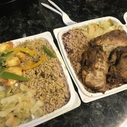 Corey's Kitchen food truck - Curry shrimp & jerk chicken
