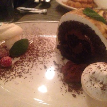 Woodberry Kitchen - Weird chocolate log with nasty marshmallow on top and weird mushroom shaped meringue blobs - American Near Me - Baltimore, Maryland Woodberry Kitchen - Weird chocolate log with nasty marshmallow on top and weird mushroom shaped meringue blobs - American Near Me - Baltimore, Maryland
