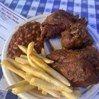 Gus's World Famous Fried Chicken - 3 Piece White Plate - Chicken Shop Near Me - Dallas, Texas