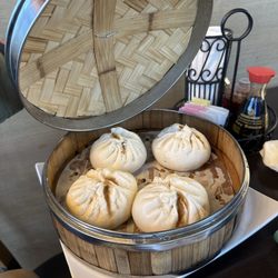 Noodles & Dumplings - Pork scallion steamed Baos.