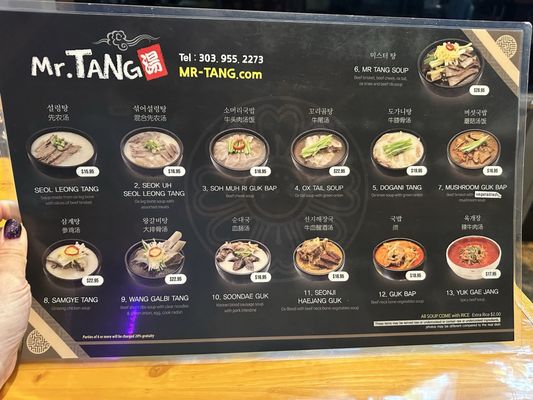 Menu photo 1 Mr. Tang Aurora, CO